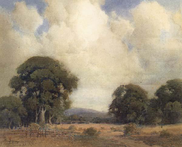 unknow artist California Landscape with Oaks and Fence oil painting image